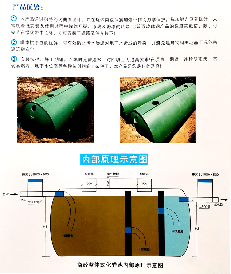 彭阳玻璃钢化粪池